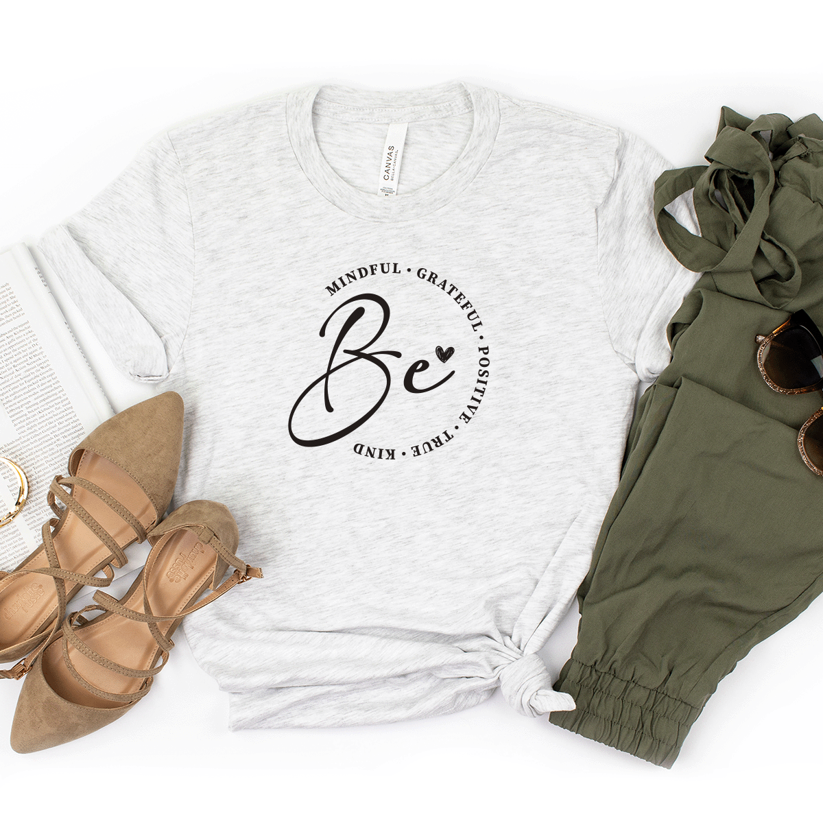 Be Mindful, Grateful, Positive, True, Kind - Bella+Canvas Tee