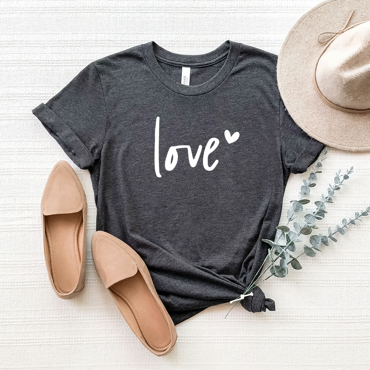 Love (Heart) - Bella+Canvas Tee