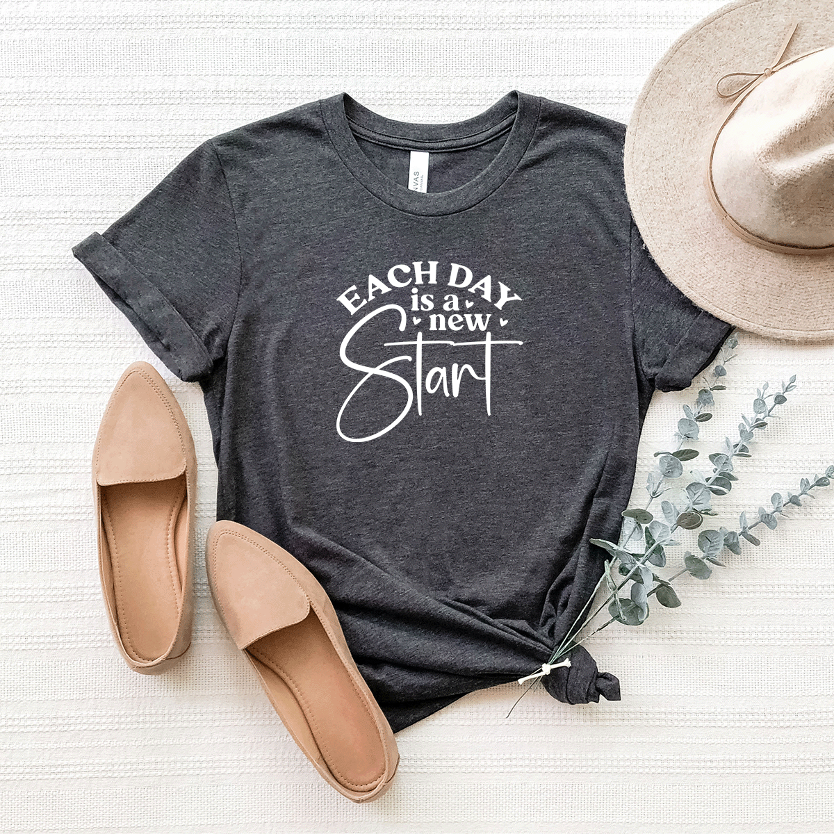 Each Day Is A New Start - Bella+Canvas Tee