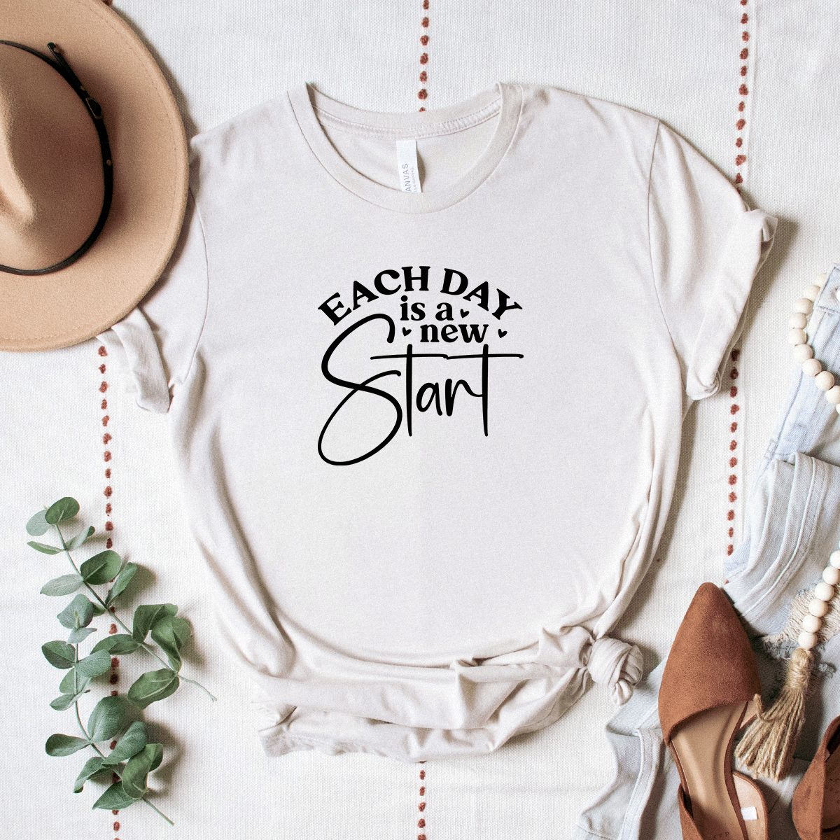 Each Day Is A New Start - Bella+Canvas Tee