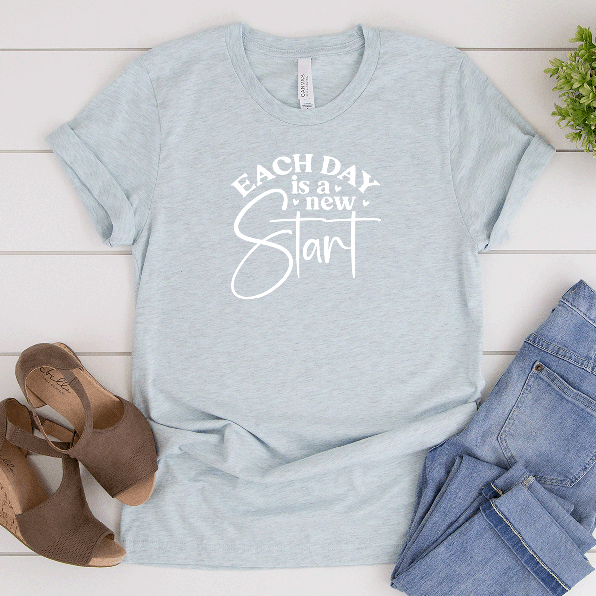 Each Day Is A New Start - Bella+Canvas Tee
