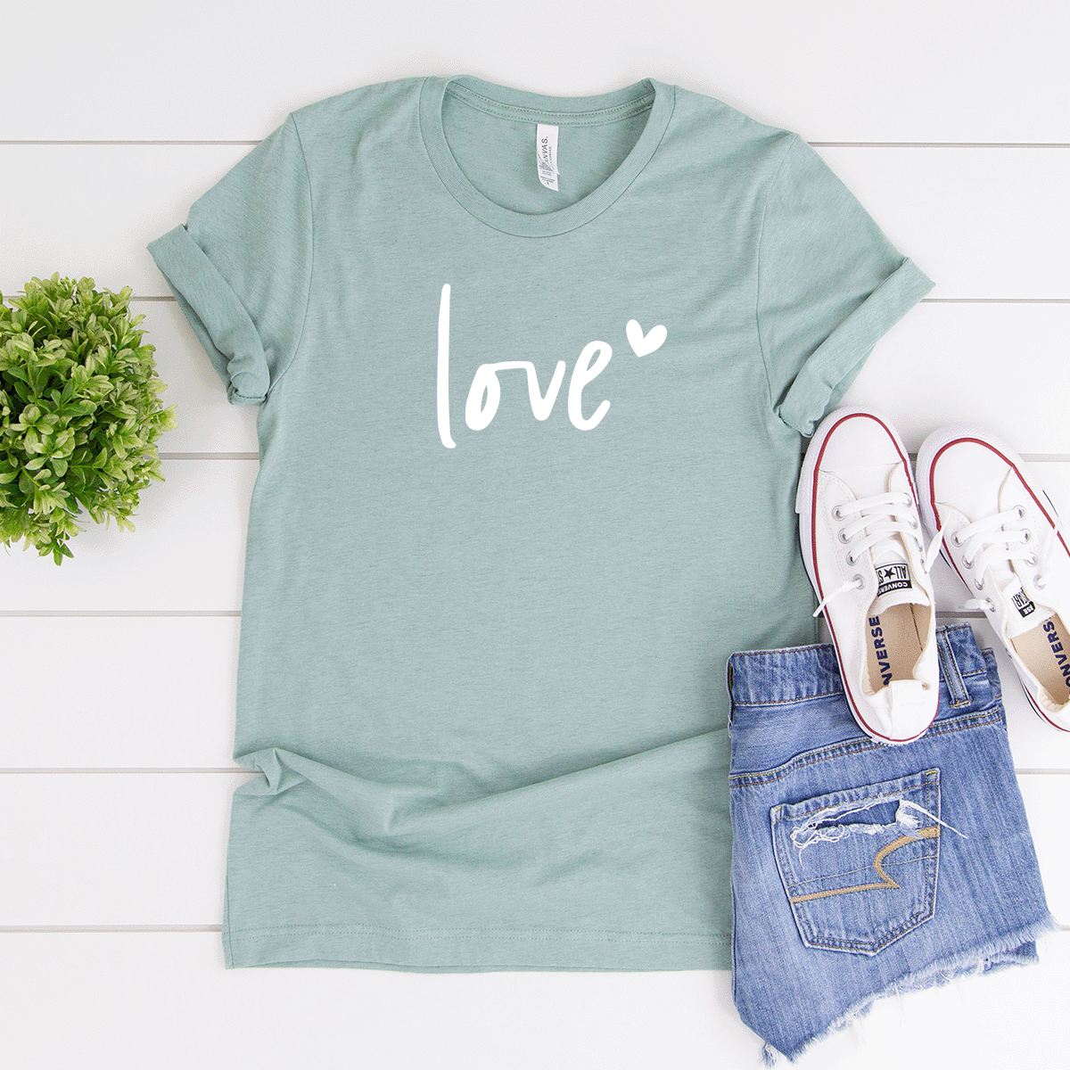 Love (Heart) - Bella+Canvas Tee
