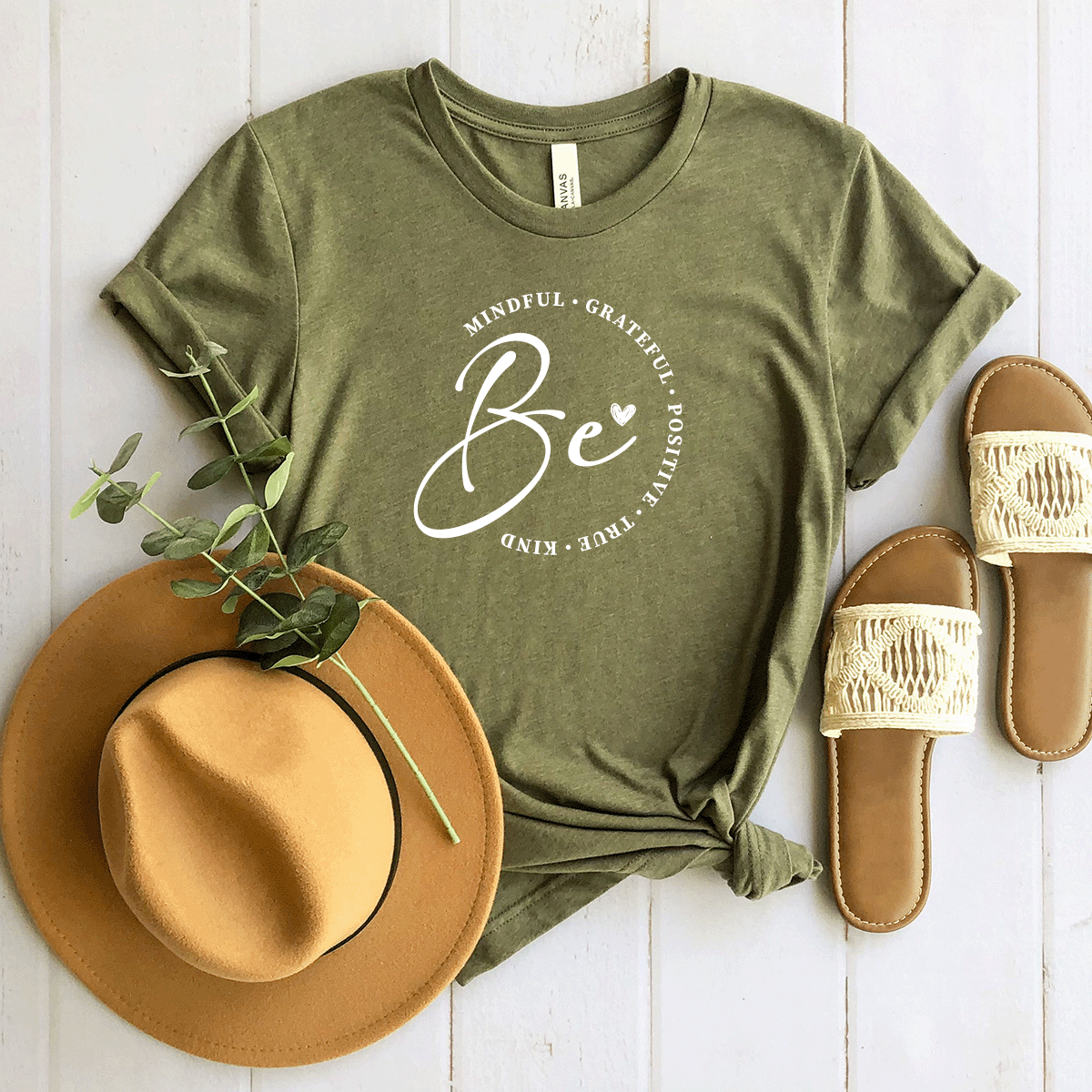 Be Mindful, Grateful, Positive, True, Kind - Bella+Canvas Tee