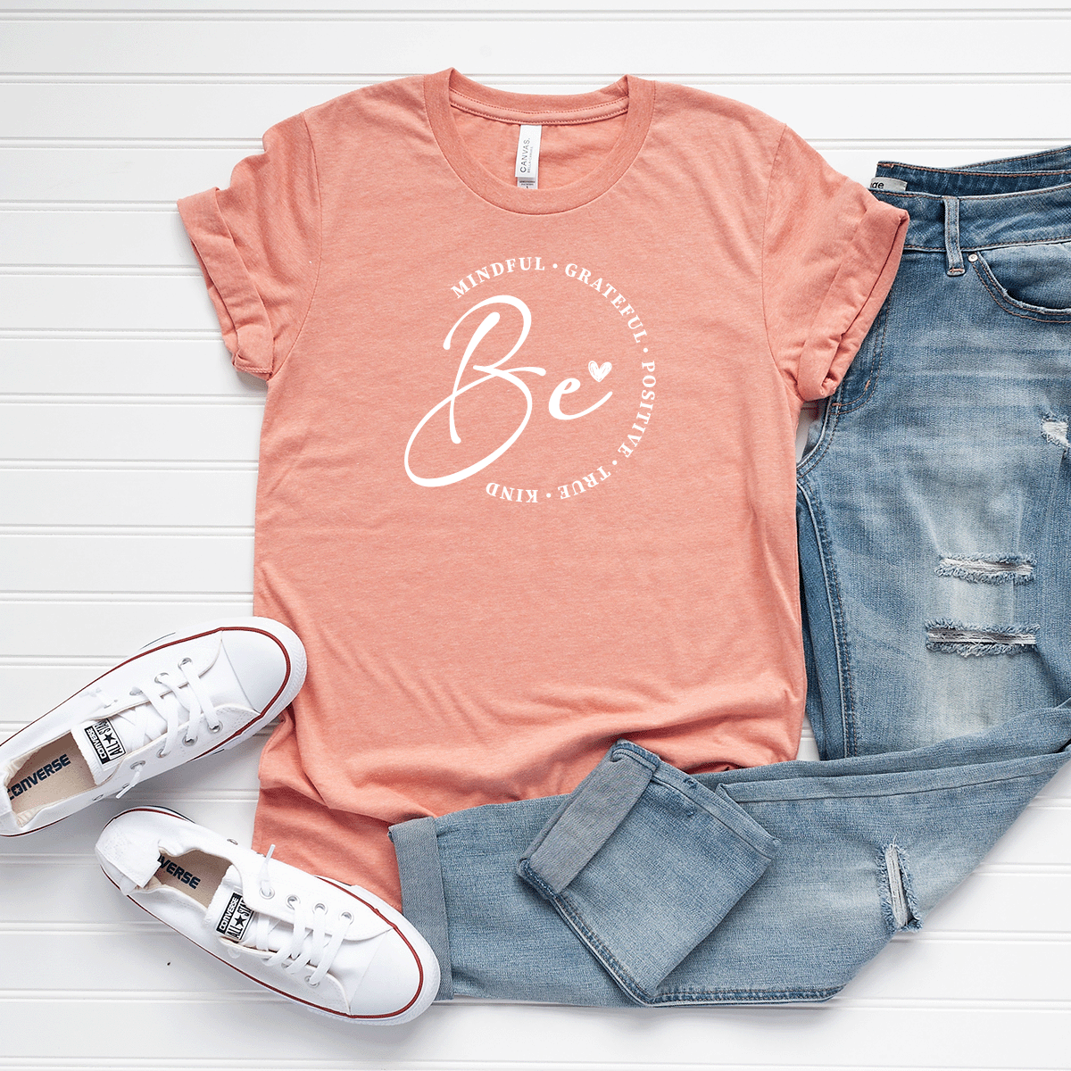 Be Mindful, Grateful, Positive, True, Kind - Bella+Canvas Tee