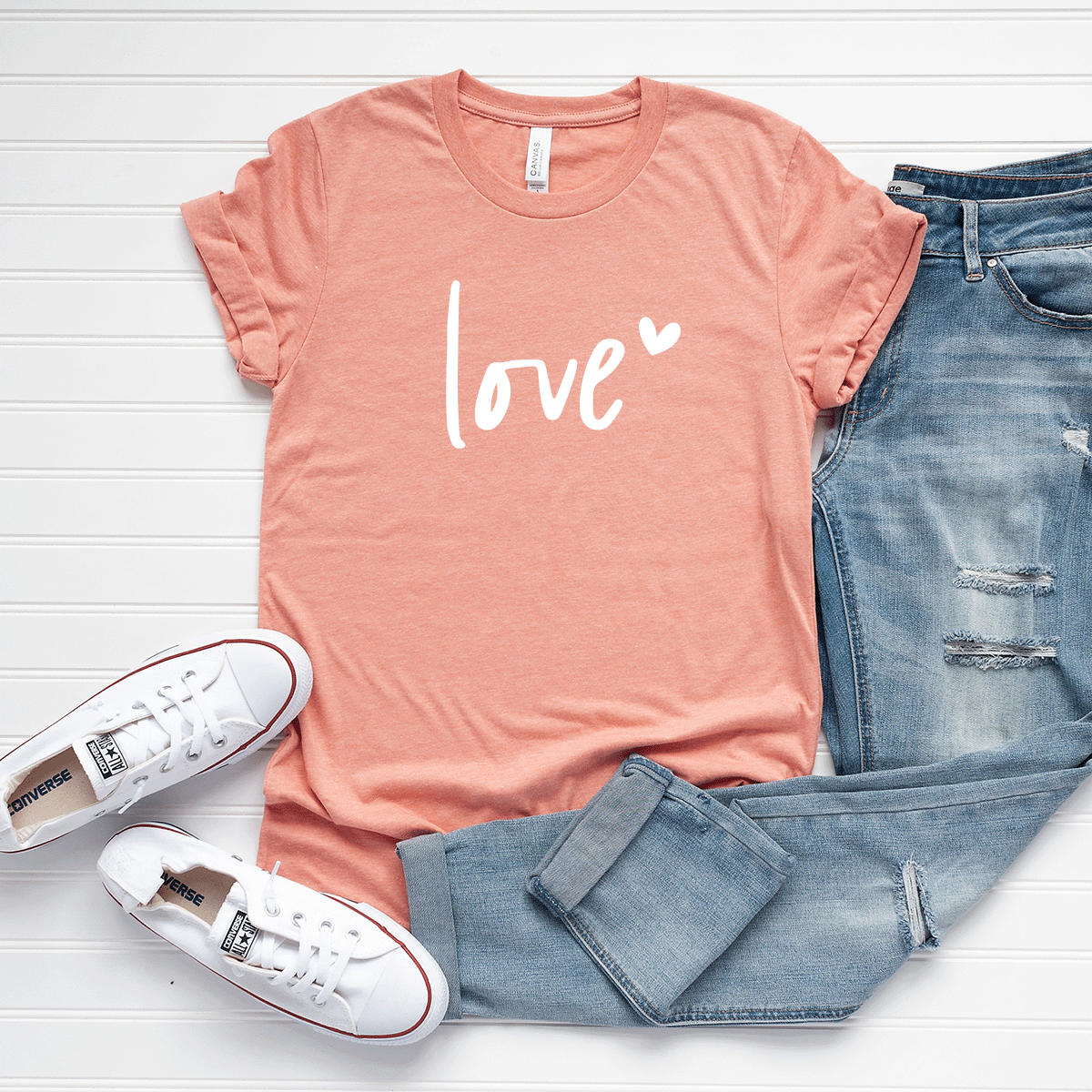 Love (Heart) - Bella+Canvas Tee