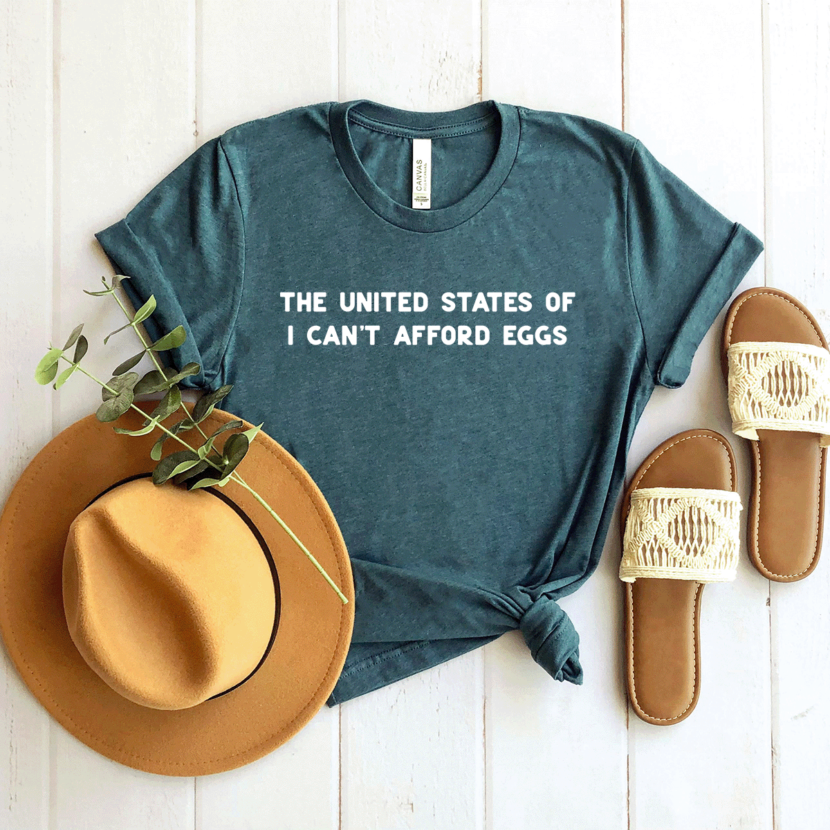 The United States Of I Can't Afford Eggs - Bella+Canvas Tee