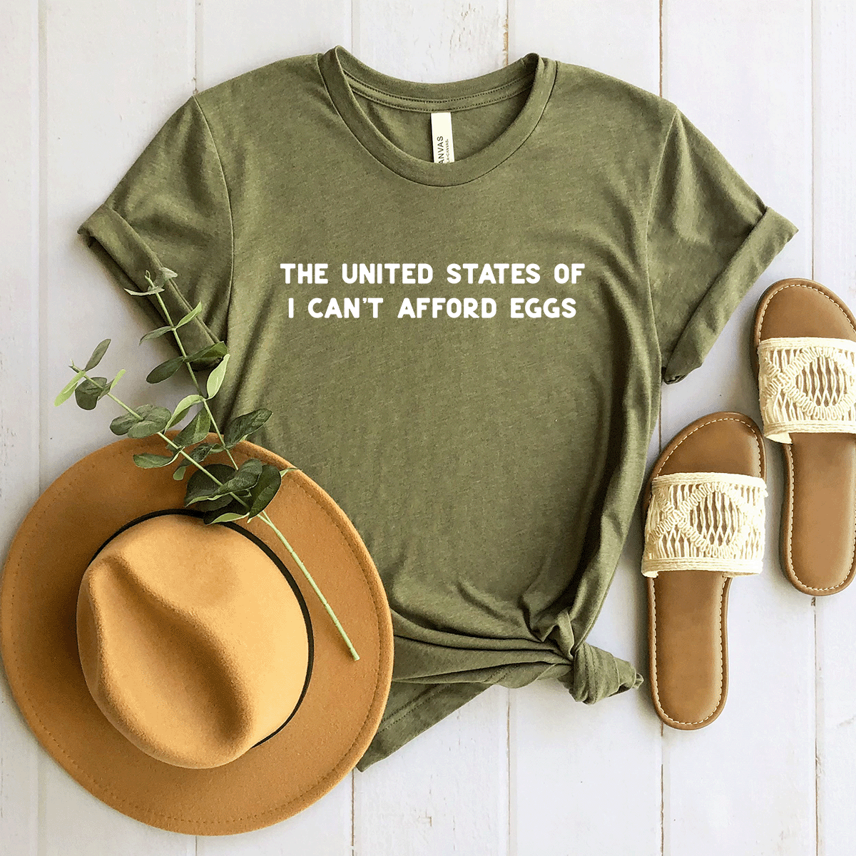 The United States Of I Can't Afford Eggs - Bella+Canvas Tee