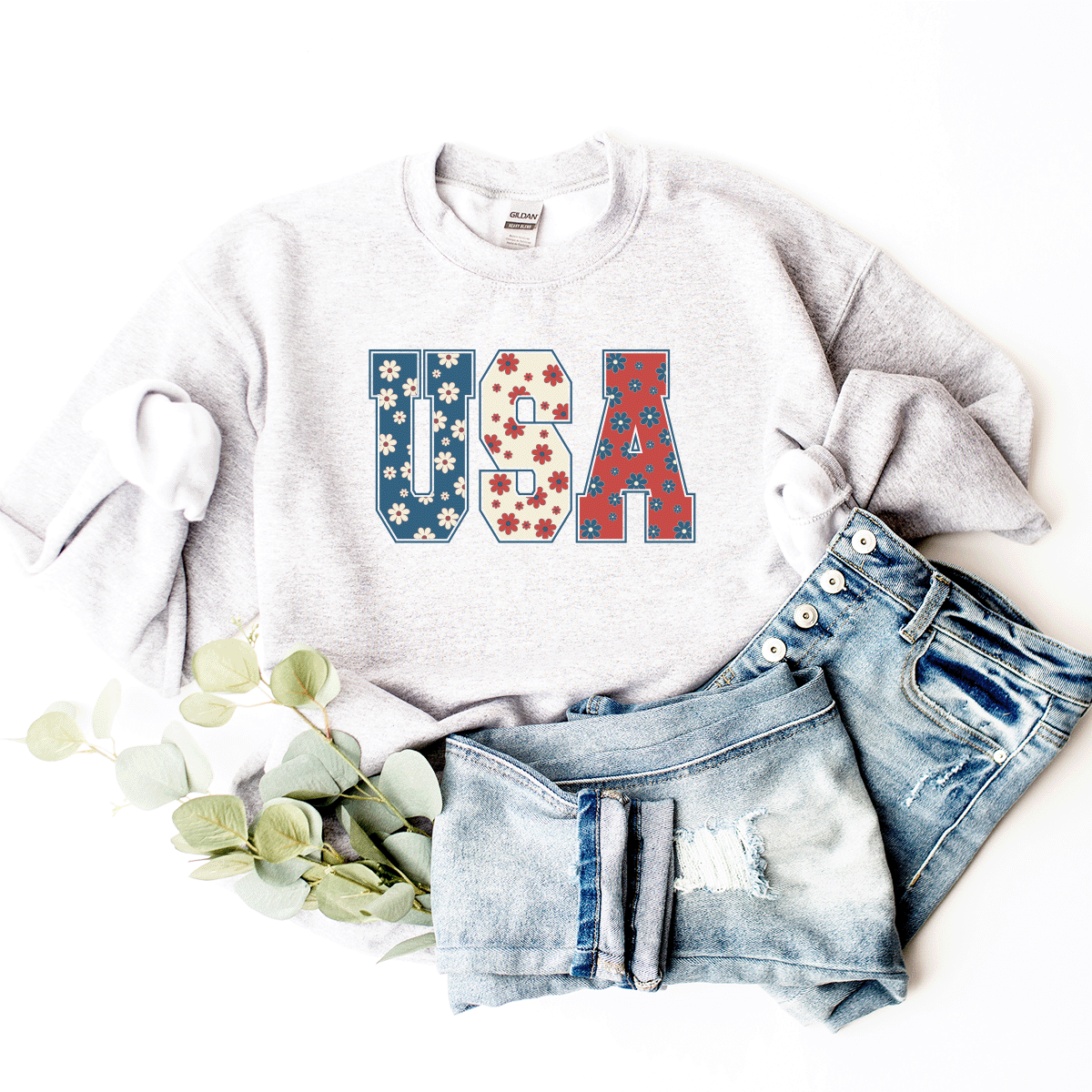 USA (Floral) - Sweatshirt