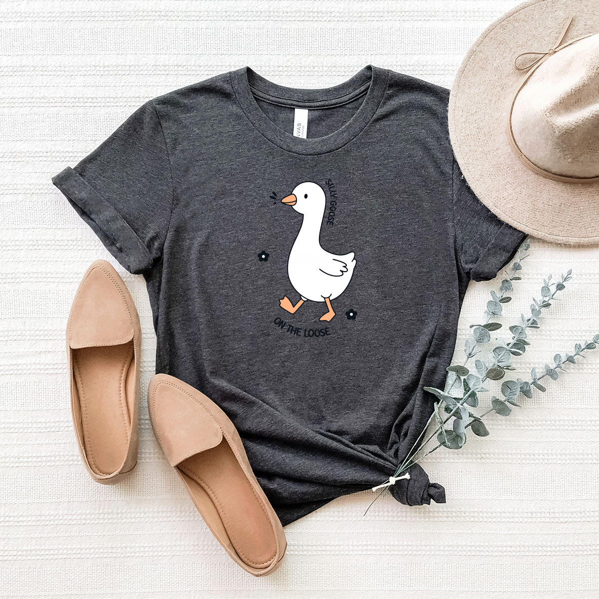 Silly Goose On The Loose (Flowers) - Bella+Canvas Tee