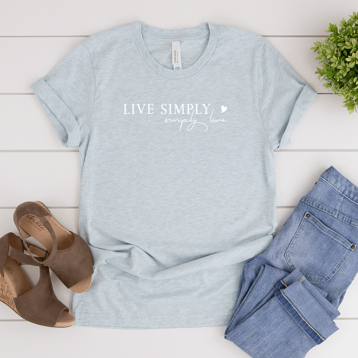 Live Simply, Simply Live - Bella+Canvas Tee