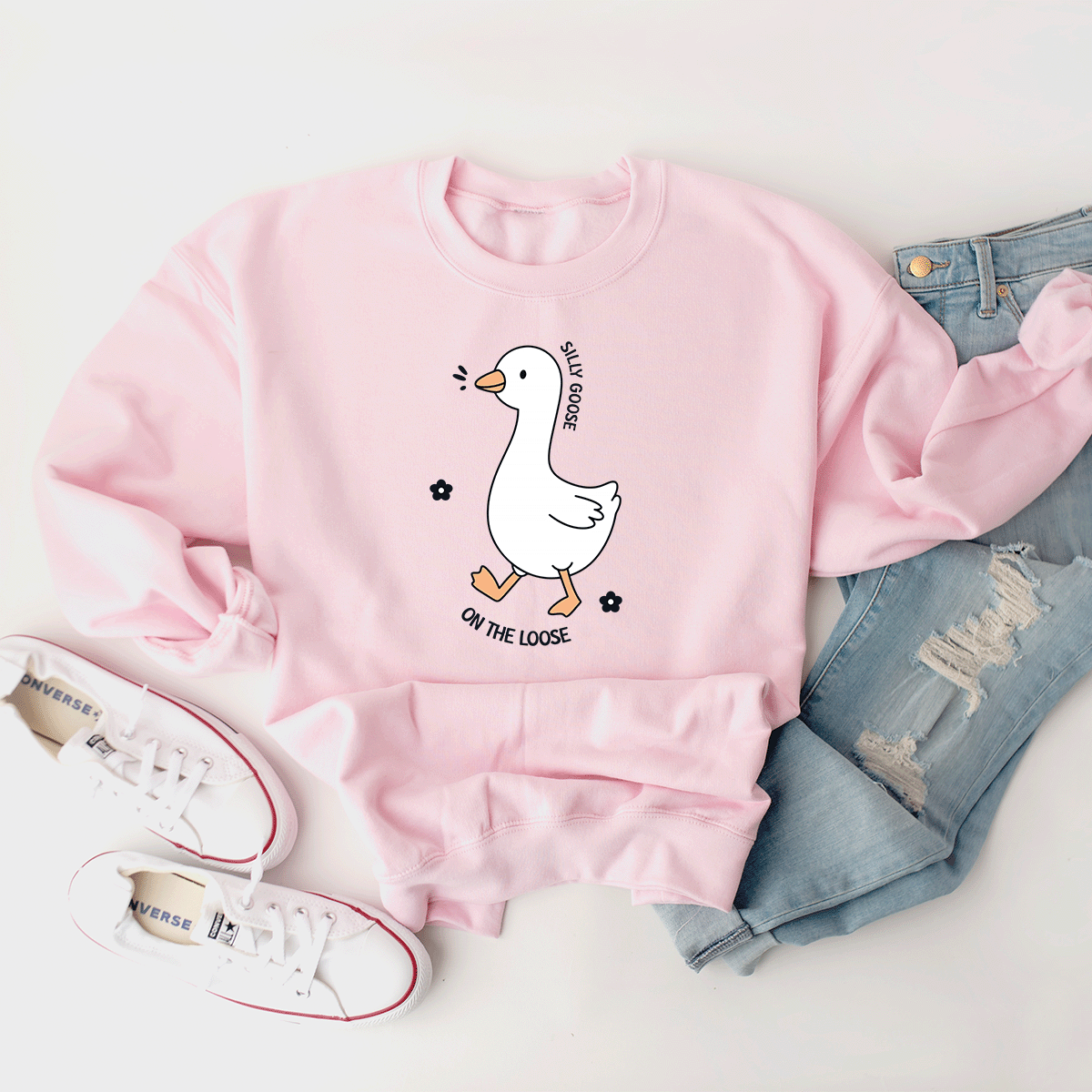 Silly Goose On The Loose (Flowers) - Sweatshirt