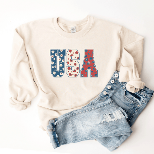 USA (Floral) - Sweatshirt