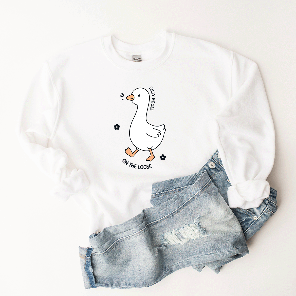 Silly Goose On The Loose (Flowers) - Sweatshirt